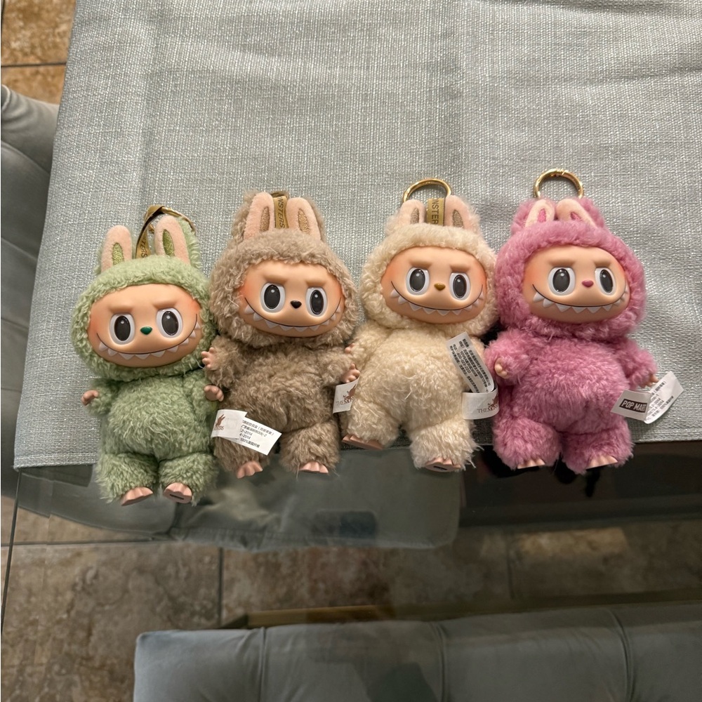 Cute Plush Animal Keychains Set